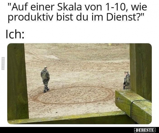 "Auf einer Skala von 1-10, wie produktiv bist du im.."