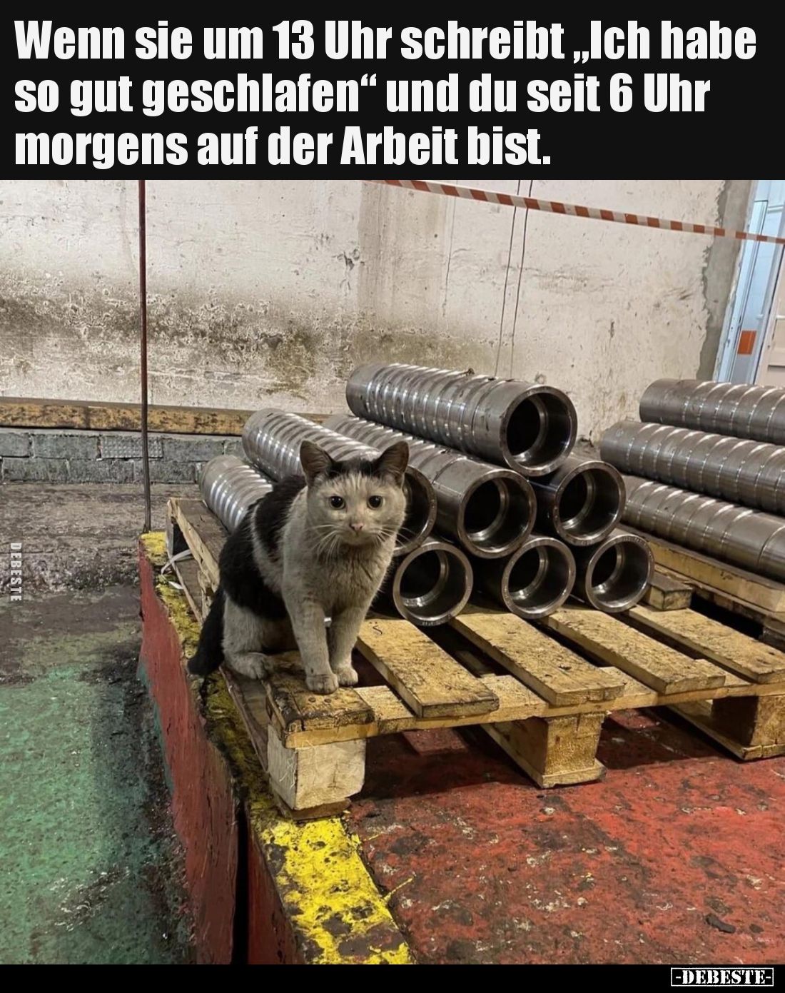 Wenn sie um 13 Uhr schreibt „Ich habe so gut geschlafen“ und du seit 6 Uhr morgens auf der Arbeit bist.