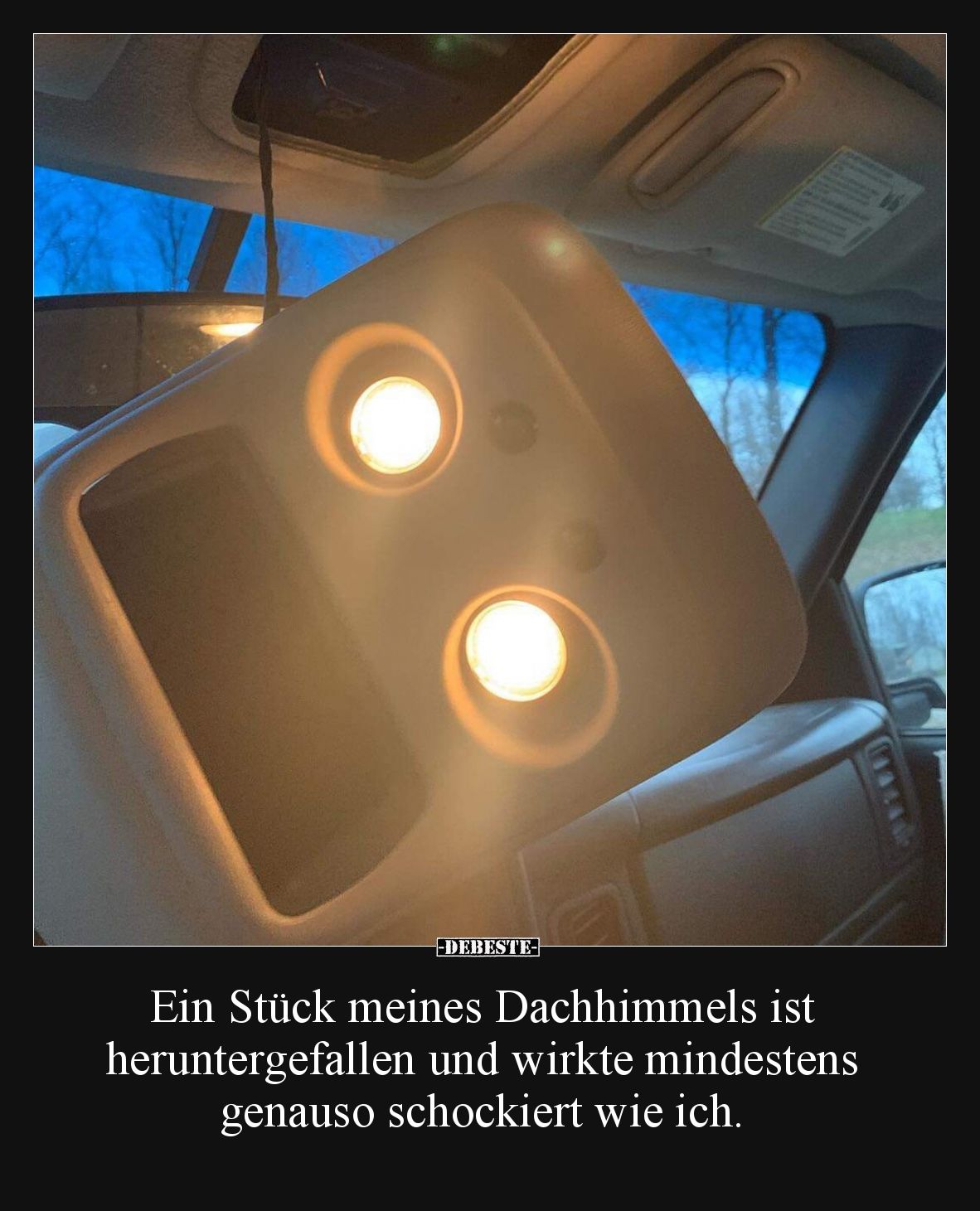 Ein Stück meines Dachhimmels ist heruntergefallen und wirkte mindestens genauso schockiert wie ich.