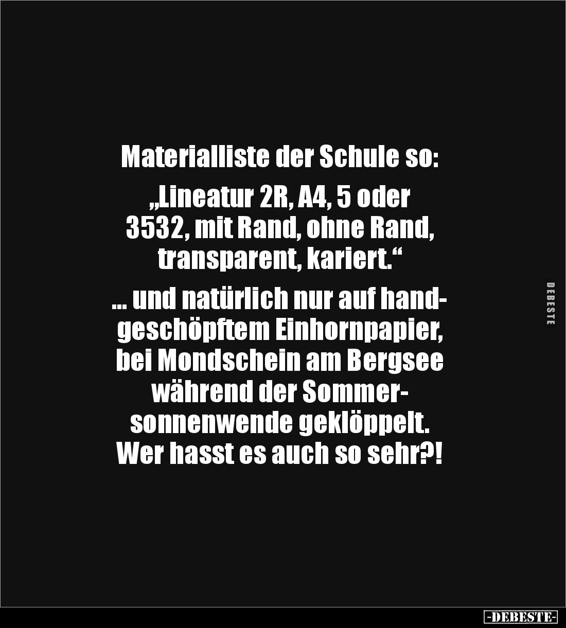 Materialliste der Schule so:

„Lineatur 2R, A4, 5 oder 
3532, mit Rand, ohne Rand, 
transparent, kariert.“

... und nat...