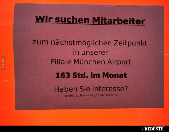 Wir suchen Mitarbeiter zum nächstmöglichen Zeitpunkt in.. - Lustige Bilder | DEBESTE.de