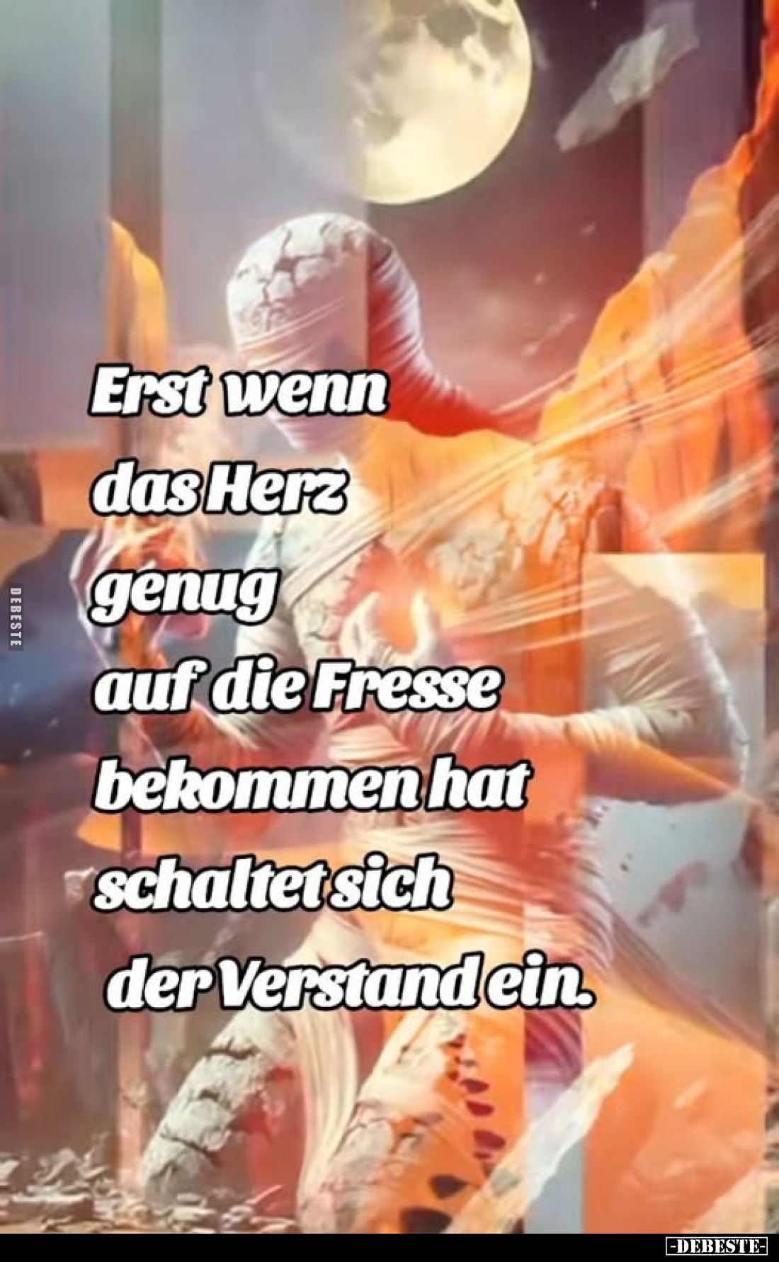 Erst wenn das Herz genug auf die Fresse bekommen hat schaltet sich der Verstand ein.