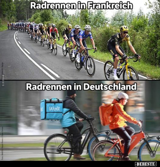 Radrennen in Frankreich / Radrennen in Deutschland.. - Lustige Bilder | DEBESTE.de