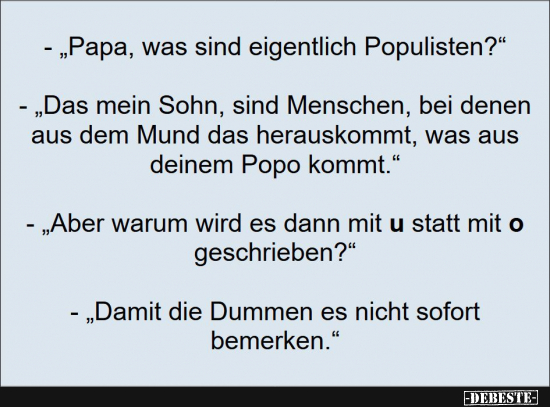 Was sind eigentlich Populisten? - Lustige Bilder | DEBESTE.de