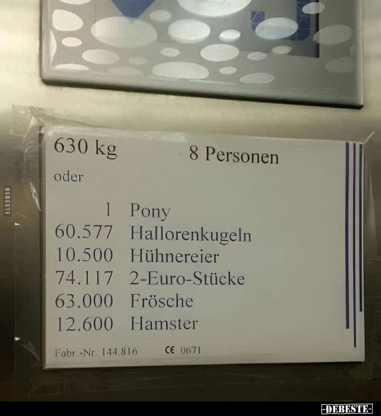 630 kg - 8 Personen.. - Lustige Bilder | DEBESTE.de