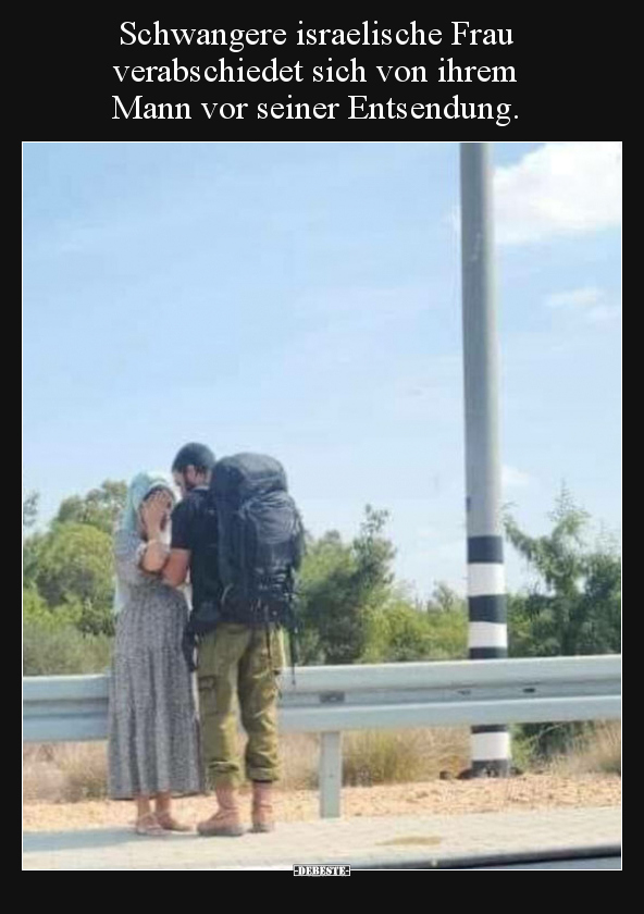 Schwangere israelische Frau verabschiedet sich von ihrem.. - Lustige Bilder | DEBESTE.de