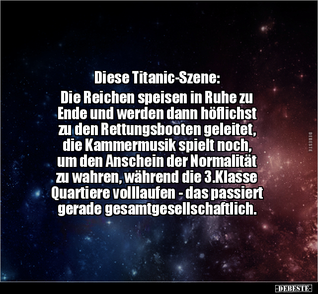Diese Titanic-Szene: Die Reichen speisen in Ruhe zu  Ende.. - Lustige Bilder | DEBESTE.de