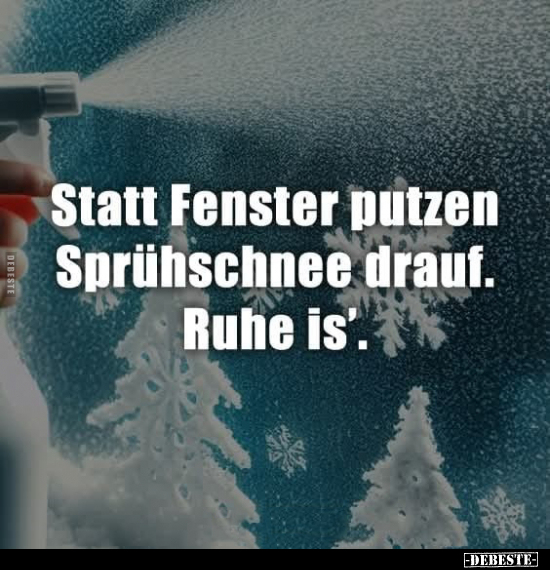 Statt Fenster putzen Sprühschnee drauf.. - Lustige Bilder | DEBESTE.de