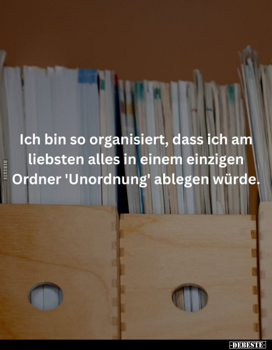 Ich bin so organisiert, dass ich am liebsten alles in einem.. - Lustige Bilder | DEBESTE.de