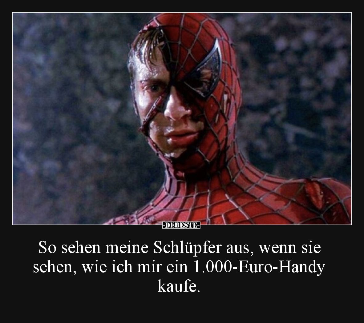 So sehen meine Schlüpfer aus, wenn sie sehen, wie ich mir ein 1.000-Euro-Handy kaufe.