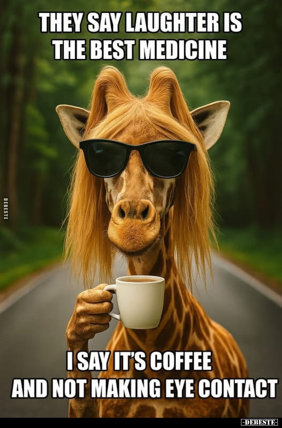 They say laughter is the best medicine. I say it's coffee and not making eye contact.