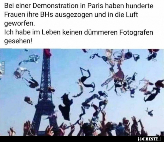 Bei einer Demonstration in Paris haben hunderte Frauen ihre.. - Lustige Bilder | DEBESTE.de