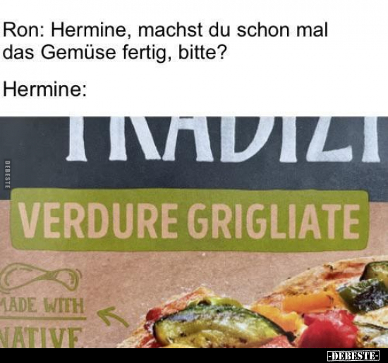 Ron: Hermine, machst du schon mal das Gemüse fertig.. - Lustige Bilder | DEBESTE.de