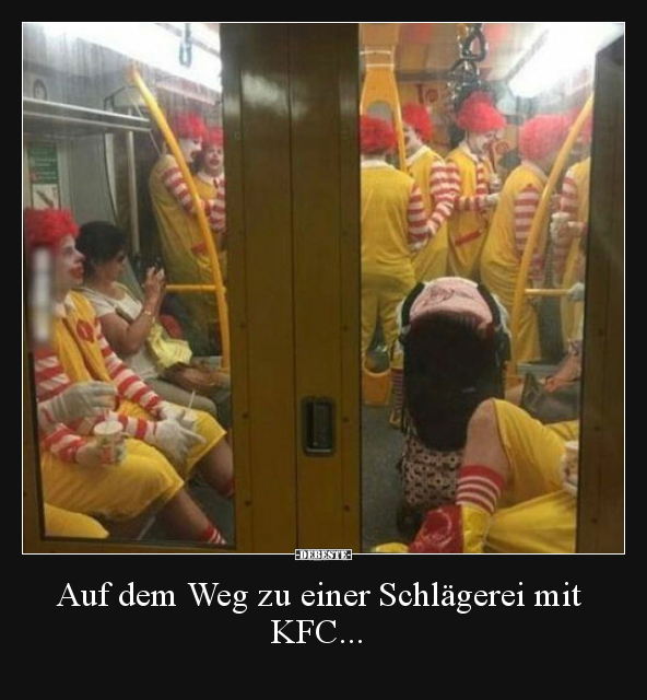 Auf dem Weg zu einer Schlägerei mit KFC...