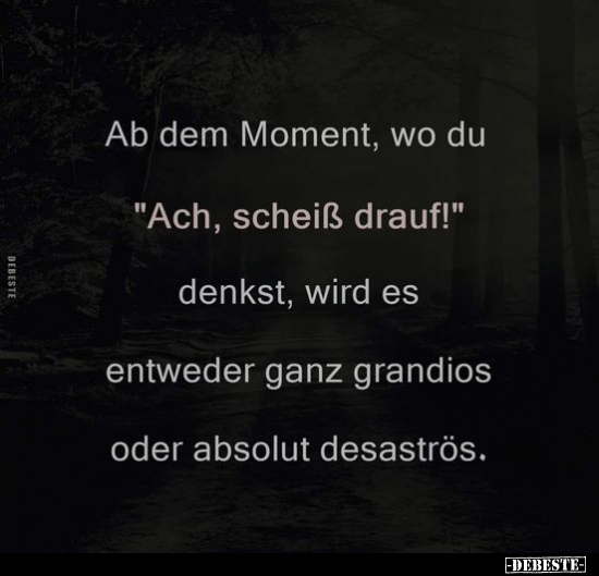 Ab dem Moment, wo du "Ach, schei*ß drauf!" denkst.. - Lustige Bilder | DEBESTE.de