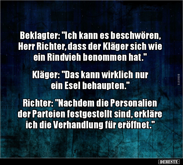 Beklagter: "Ich kann es beschwören, Herr Richter, dass.." - Lustige Bilder | DEBESTE.de