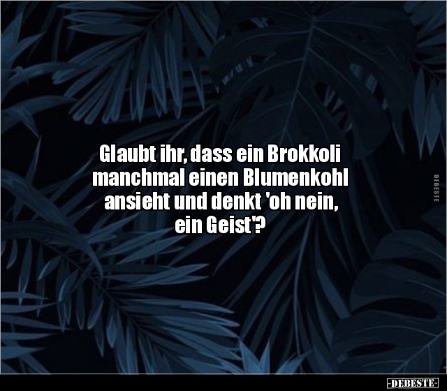 Glaubt ihr, dass ein Brokkoli manchmal einen Blumenkohl.. - Lustige Bilder | DEBESTE.de