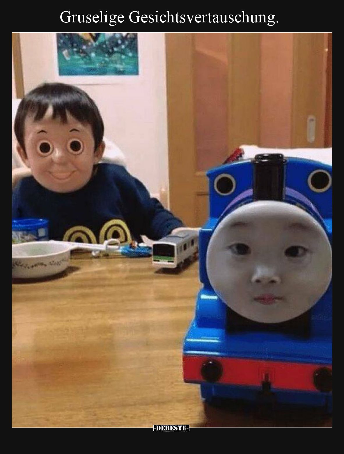 Gruselige Gesichtsvertauschung