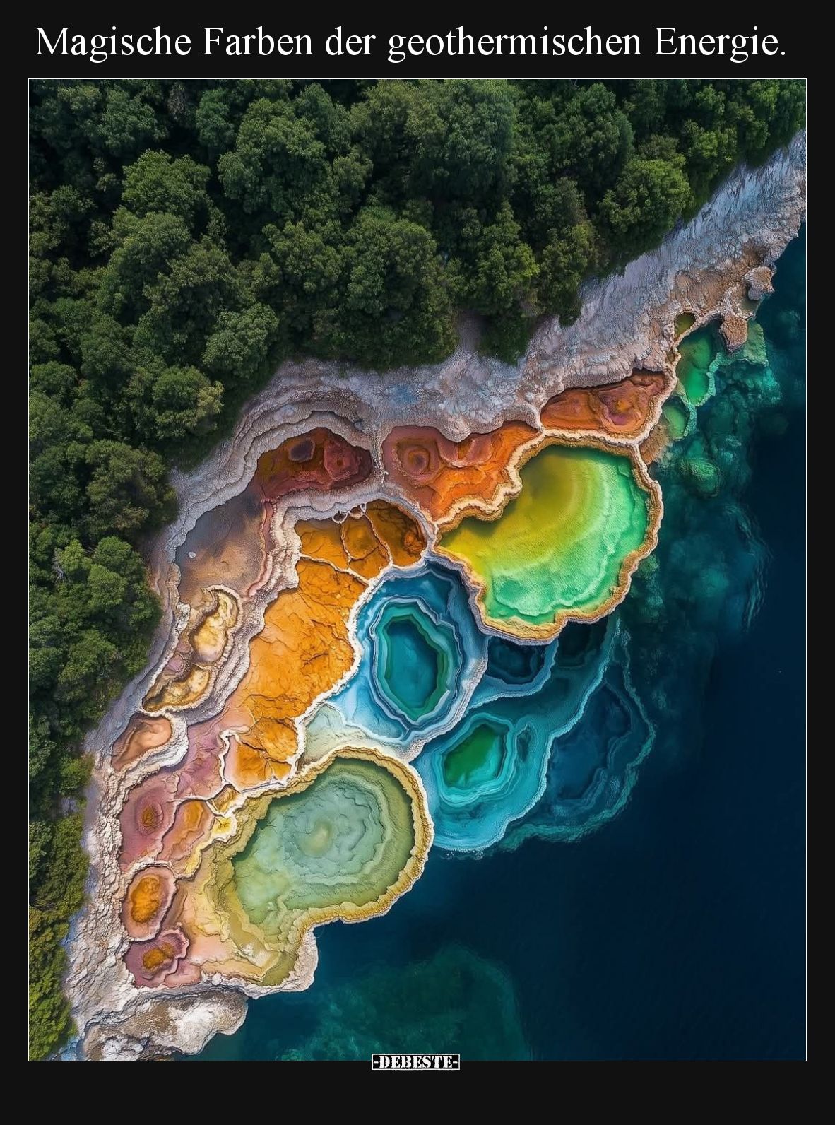 Magische Farben der geothermischen Energie.