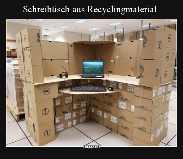 Schreibtisch aus Recyclingmaterial.. - Lustige Bilder | DEBESTE.de