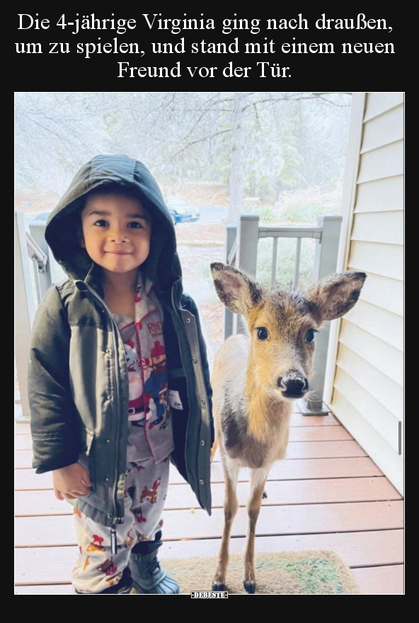 Die 4-jährige Virginia ging nach draußen, um zu spielen..