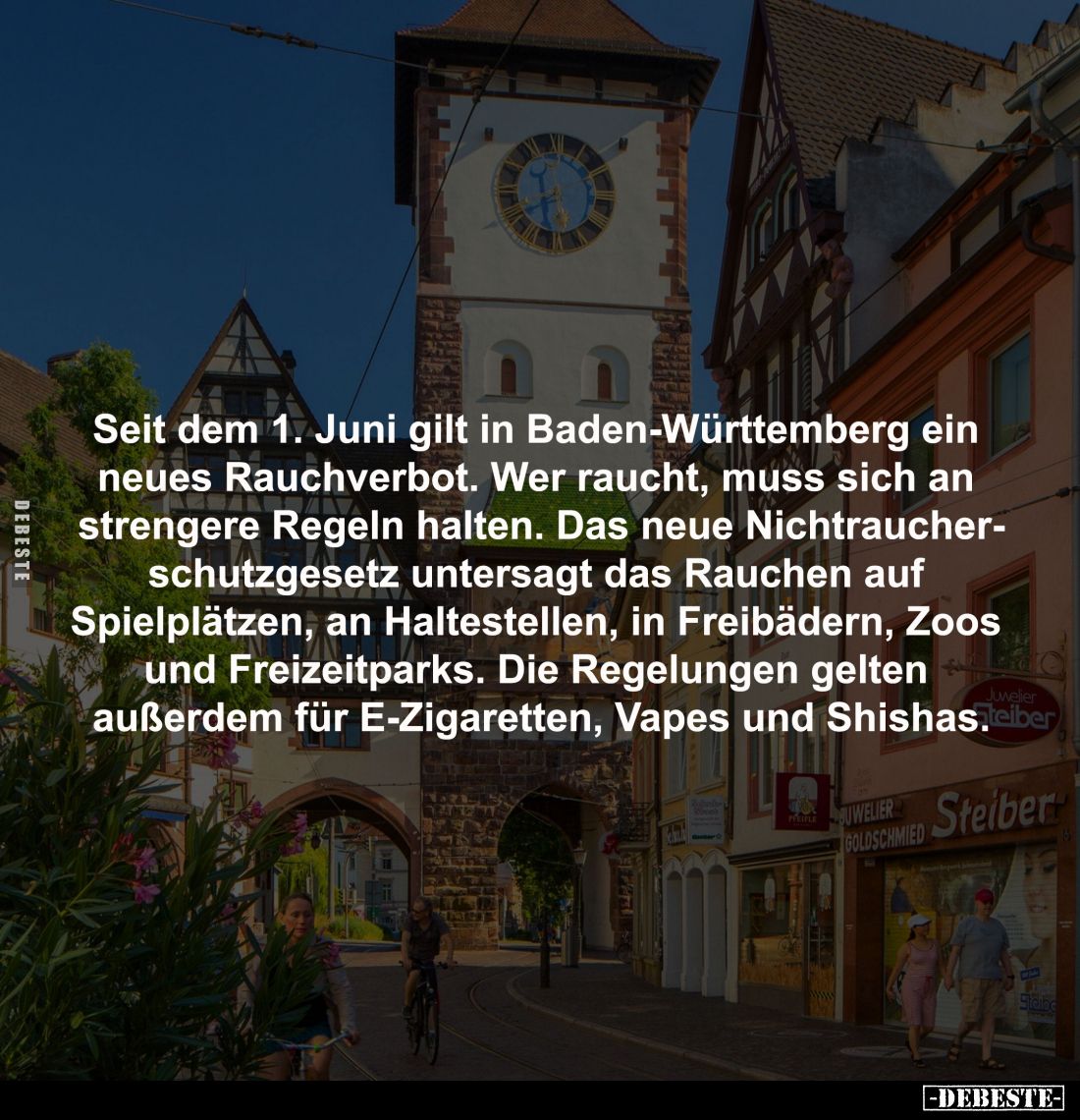 Seit dem 1. Juni gilt in Baden-Württemberg ein 
neues Rauchverbot. Wer raucht, muss sich an 
strengere Regeln halten. Das n...