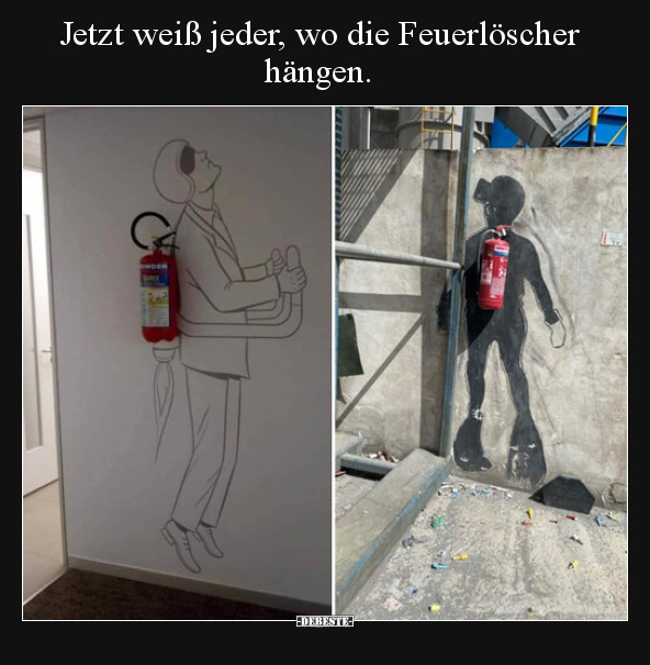Jetzt weiß jeder, wo die Feuerlöscher hängen... - Lustige Bilder | DEBESTE.de