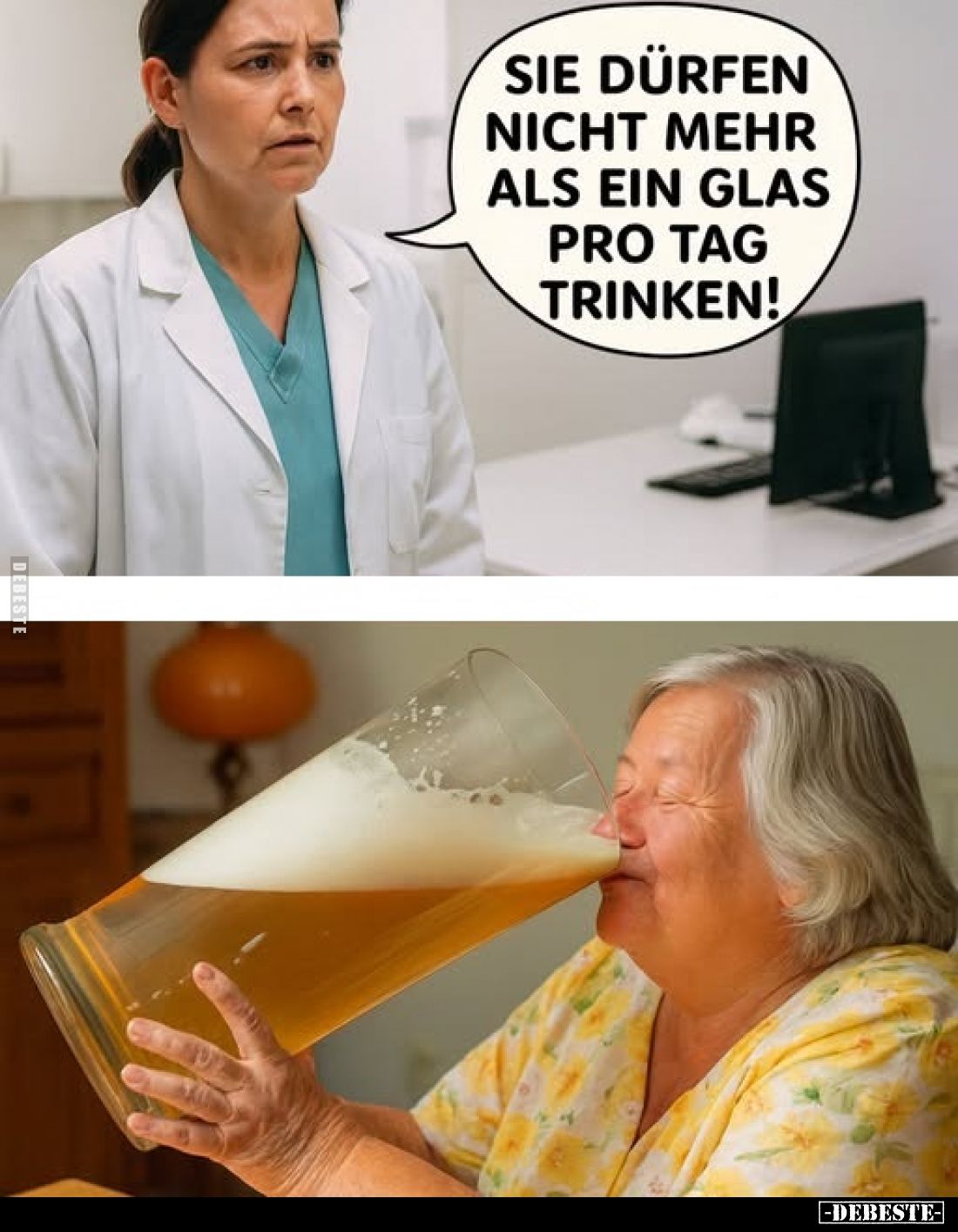Sie dürfen nicht mehr als ein Glas pro Tag trinken!