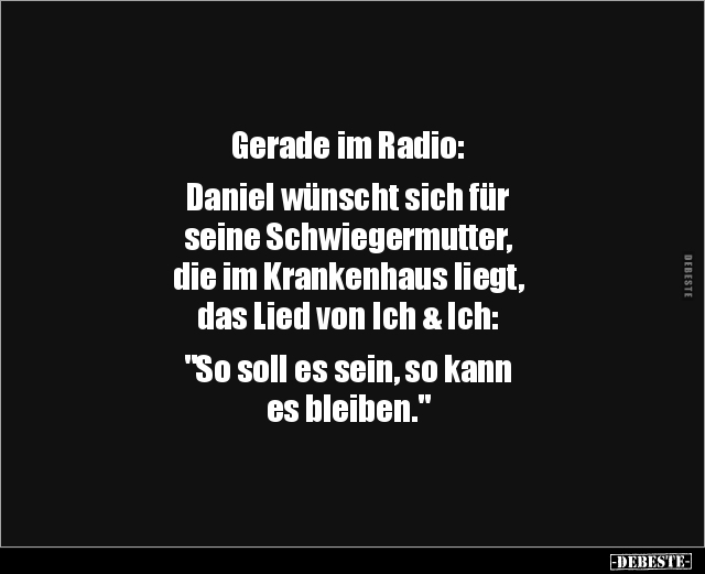 Gerade im Radio: Daniel wünscht sich für seine.. - Lustige Bilder | DEBESTE.de