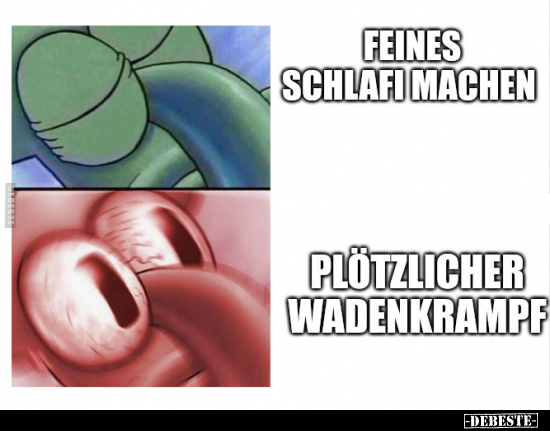 Feines Schlafi machen - Plötzlicher Wadenkrampf... - Lustige Bilder | DEBESTE.de