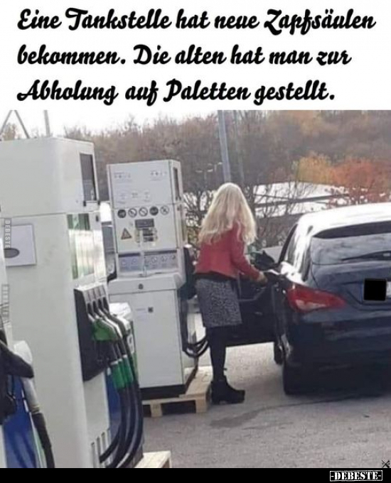 Eine Tankstelle hat neue Zapfsäulen bekommen.. - Lustige Bilder | DEBESTE.de