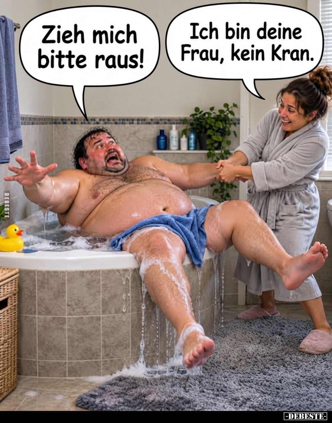 Zieh mich bitte raus!
-
Ich bin deine Frau, kein Kran.