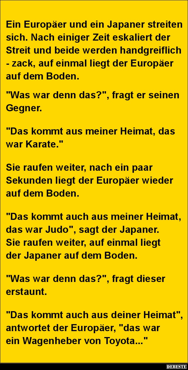 Ein Europäer und ein Japaner streiten sich.. - Lustige Bilder | DEBESTE.de