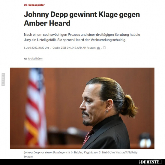 Johnny Depp gewinnt Klage gegen Amber Heard.. - Lustige Bilder | DEBESTE.de