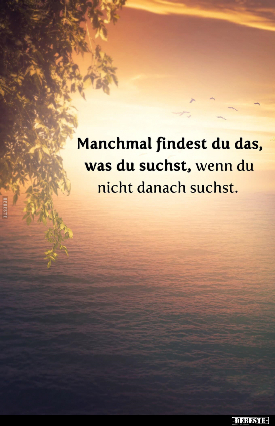 Manchmal findest du das, was du suchst, wenn du nicht danach suchst.
