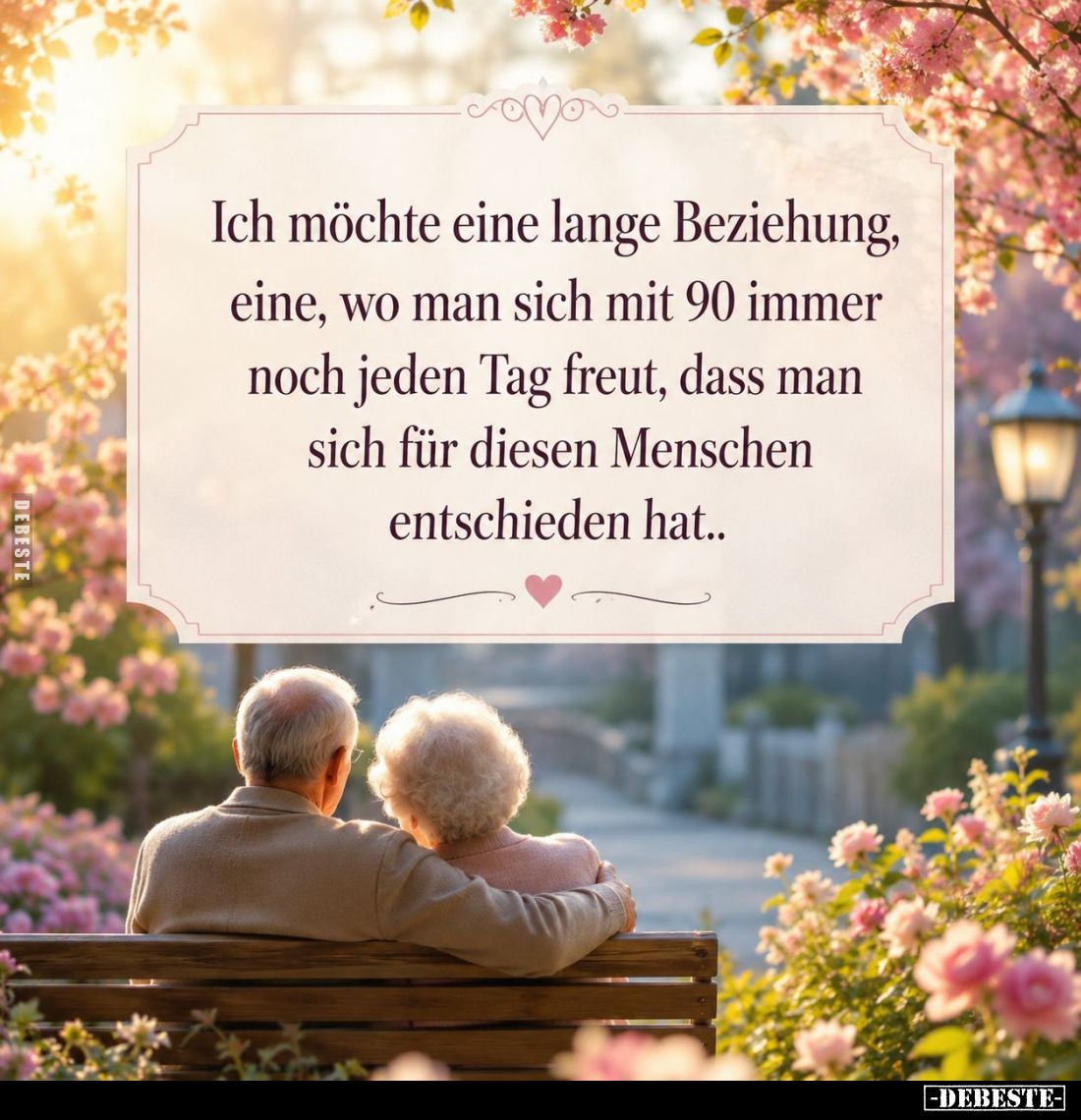 Ich möchte eine lange Beziehung, eine, wo man sich mit 90 immer noch jeden Tag freut, dass man sich für diesen Menschen entsc...
