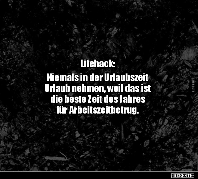 Lifehack: Niemals in der Urlaubszeit Urlaub nehmen.. - Lustige Bilder | DEBESTE.de