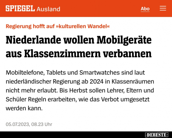 Niederlande wollen Mobilgeräte aus Klassenzimmern.. - Lustige Bilder | DEBESTE.de