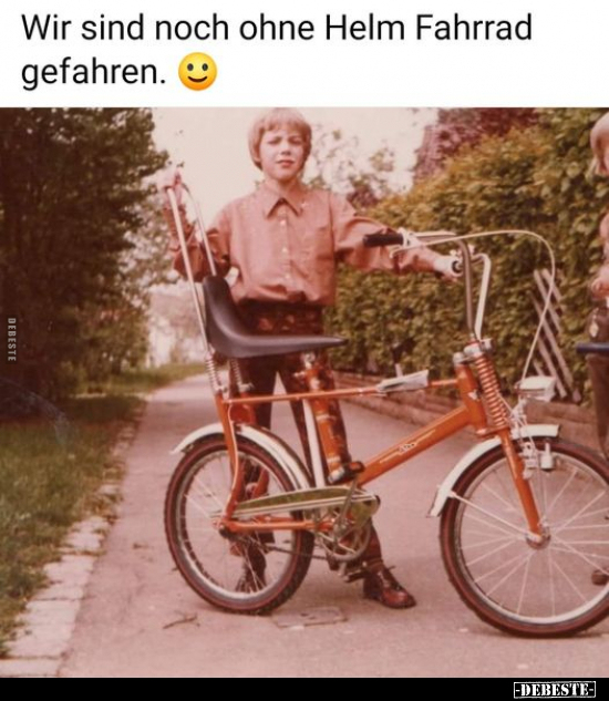 Wir sind noch ohne Helm Fahrrad gefahren... - Lustige Bilder | DEBESTE.de