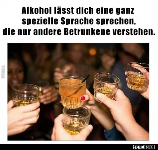 Alkohol lässt dich eine ganz spezielle Sprache sprechen.. - Lustige Bilder | DEBESTE.de