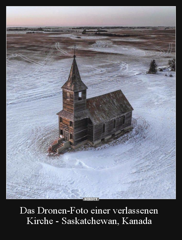 Das Dronen-Foto einer verlassenen Kirche - Saskatchewan.. - Lustige Bilder | DEBESTE.de