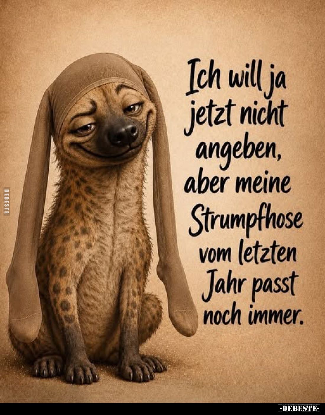 Ich will ja jetzt nicht angeben, aber meine Strumpfhose vom letzten Jahr passt noch immer.