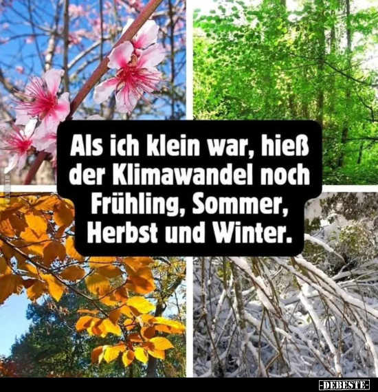 Klein, Klimawandel, Frühling, Sommer, Herbst, Winter