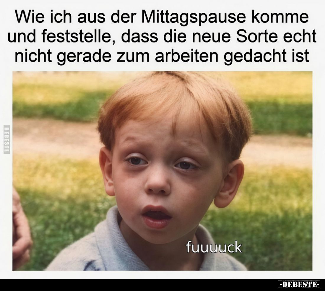 Wie ich aus der Mittagspause komme und feststelle, dass die neue Sorte echt nicht gerade zum arbeiten gedacht ist
 - 
fuuuu...