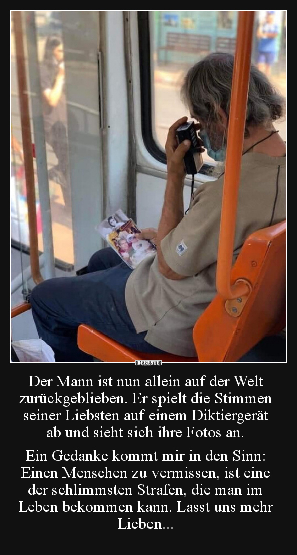 Der Mann ist nun allein auf der Welt zurückgeblieben... - Lustige Bilder | DEBESTE.de