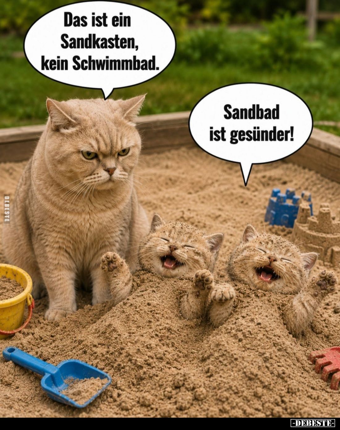 Das ist ein Sandkasten, kein Schwimmbad. -
Sandbad ist gesünder!