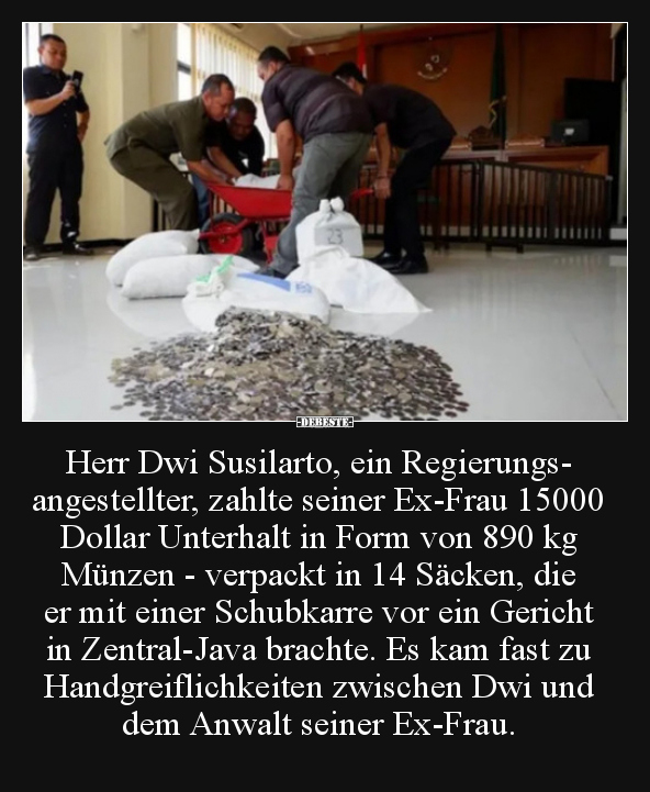Herr Dwi Susilarto, ein Regierungsangestellter, zahlte..