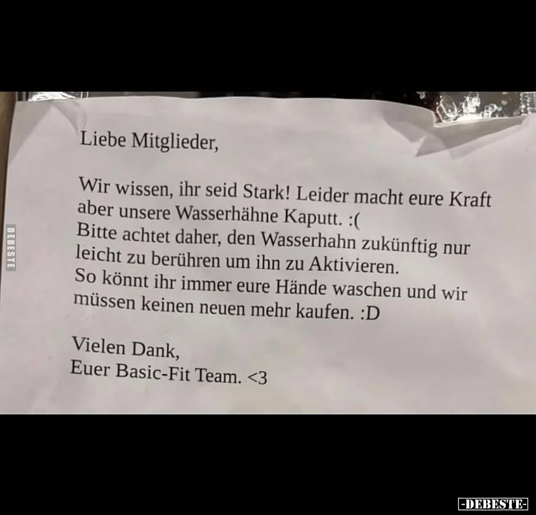 Liebe Mitglieder, Wir wissen, ihr seid Stark!.. - Lustige Bilder | DEBESTE.de