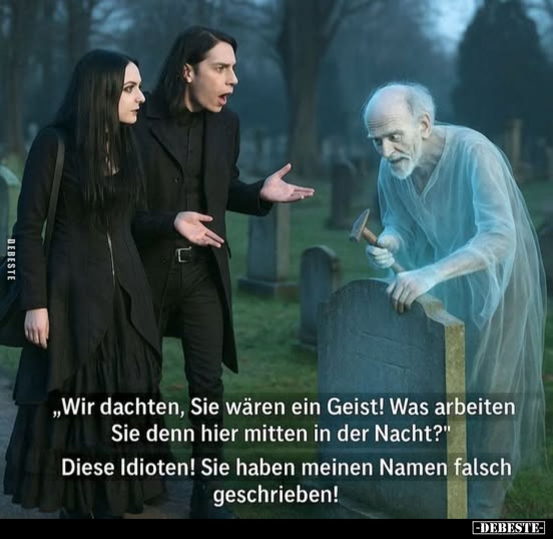 "Wir dachten, Sie wären ein Geist! Was arbeiten Sie denn hier mitten in der Nacht?"
- Diese Idioten! Sie haben mei...