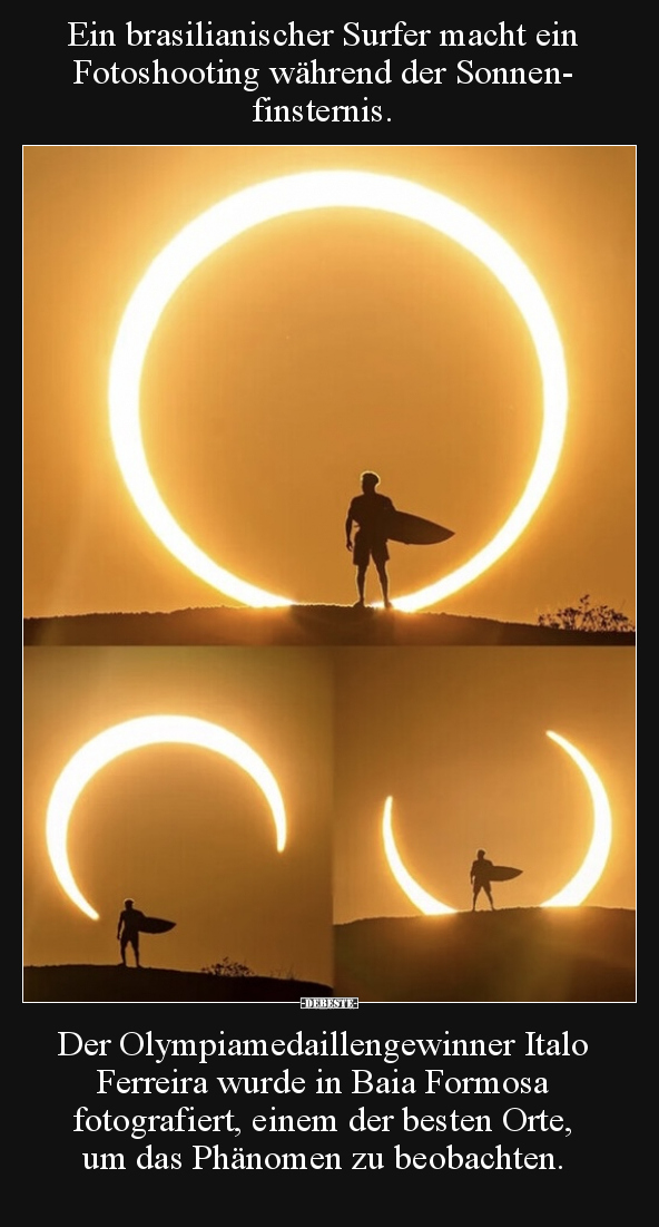 Ein brasilianischer Surfer macht ein Fotoshooting während.. - Lustige Bilder | DEBESTE.de